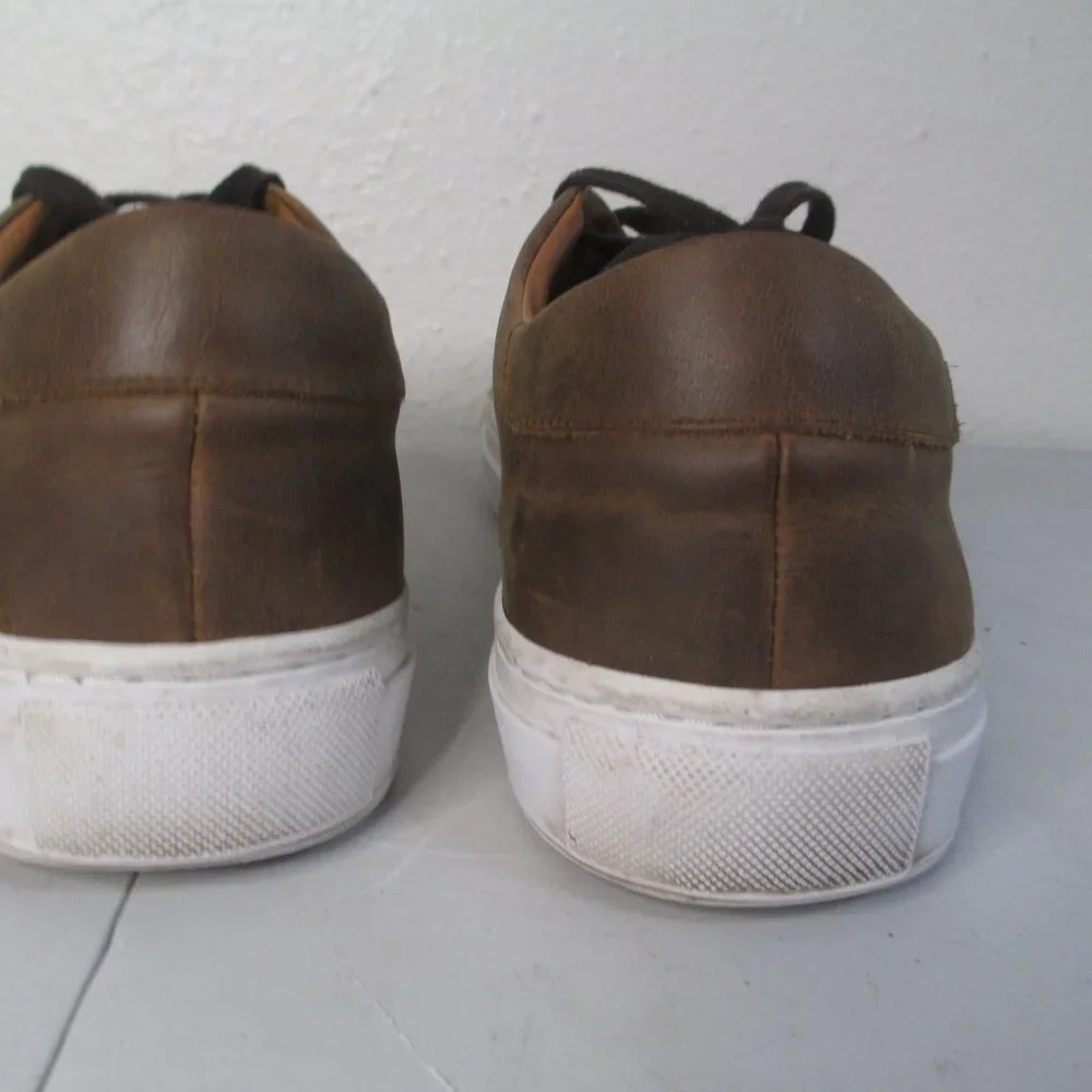 Beckett Simonon Mens Brown Pull-up Leather Reid Sneakers Size 7 Water Repellent